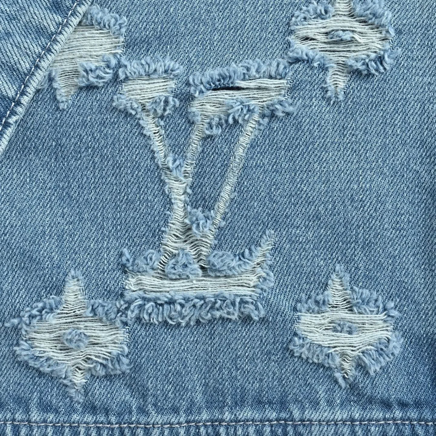 Louis Vuitton/Louis Vuitton washed ripped denim jacket